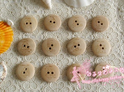 ZAKKA 木扣 纽扣 12月苏姑娘 直径2CM 3元/套 12个