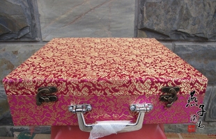 景德镇陶瓷 瓷器 高档瓷盘锦盒《红色》装饰工艺品锦盒 挂盘锦盒