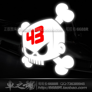 反光贴纸43号骷髅车贴飘移帝 Ken Block标志美国漂移大师鬼爪抓痕