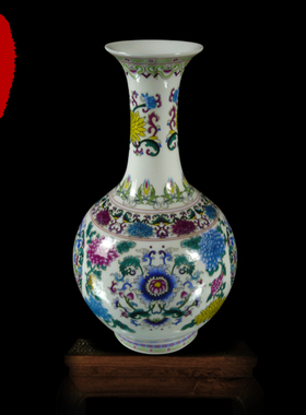 景德镇陶瓷现代花瓶 粉彩瓷赏瓶、灯笼瓶 客厅卧室办公桌摆设瓷