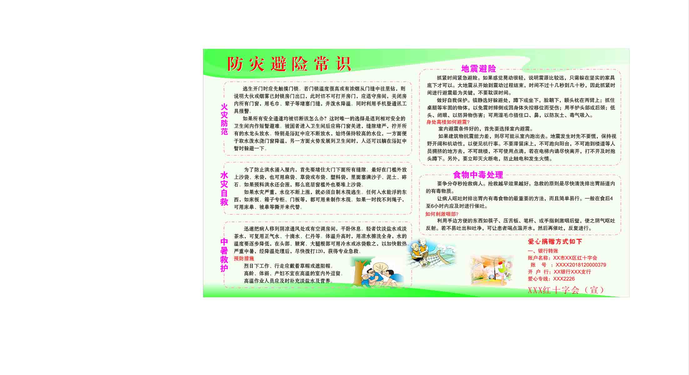 海报印制304素材防灾减灾展板80防灾避难常识  cdr