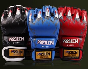正品五龙MMA分指拳击手套格斗 散打虎爪手套半指沙袋手套搏击拳套