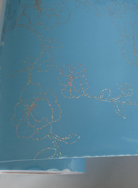 蓝色珠光银花家具翻新贴纸衣柜橱柜冰箱贴门窗框贴防水耐高温