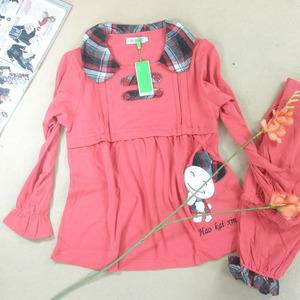 家居服女纯棉秋 家居服女纯棉长袖套头可爱睡衣两件套 睡衣秋女款