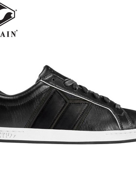 MACBETH街头摇滚潮牌美式低帮牛皮经典舒适圆头黑色系带休闲鞋