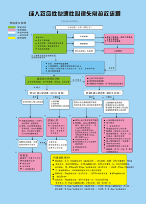 海报印制102抢救流程展板28成人致命性快速性心律失常抢救流程