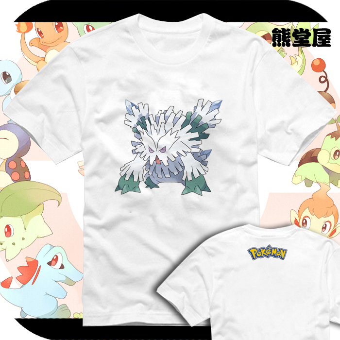 口袋妖怪XYmega进化百万进化超强暴雪王mega雪巨人衣服T恤短袖