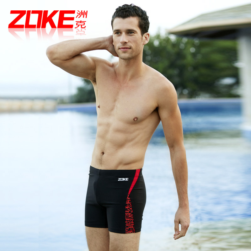 2024新款洲克男士泳裤平角时尚正品宽松性感加肥加大码温泉游泳裤