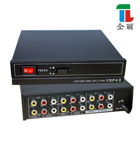 仝丽 2进4出音视频切换器 AV音频放大切换器 二进四出 VSP4II