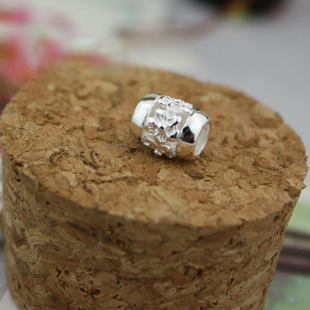 DIY配件S925纯银花朵小路路通 转运珠隔珠 手工手链/项链吊坠