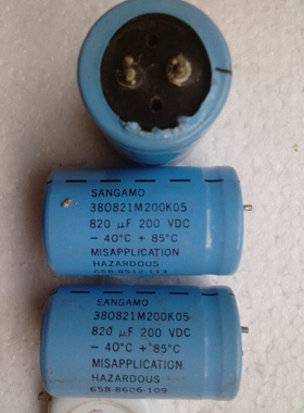 美国山姆 SANGAMO 200v 820uf 高压发烧电容