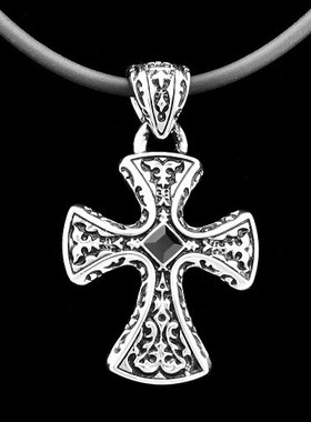 圣殿骑士手工项链十字架吊坠