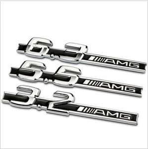 全金属奔驰AMG车标改装 高性能5.5 6.3排量车标贴 汽车叶子板车贴