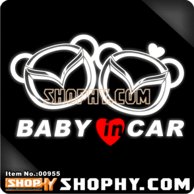 汽车踏板车贴纸3M反光贴00955BABYINCAR熊宝宝