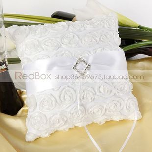 Rose Sash 婚礼白色戒枕戒托White RedBox满满 Ring 爱恋 Pillow