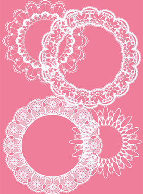 欧美圆形花纹蕾丝花边EPS矢量图 婚礼庆典底图背景用矢量图A32