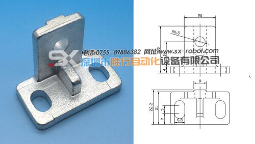 机械手金具固定块JE40D050 连接块 治具支架 L型螺母NGL-T02
