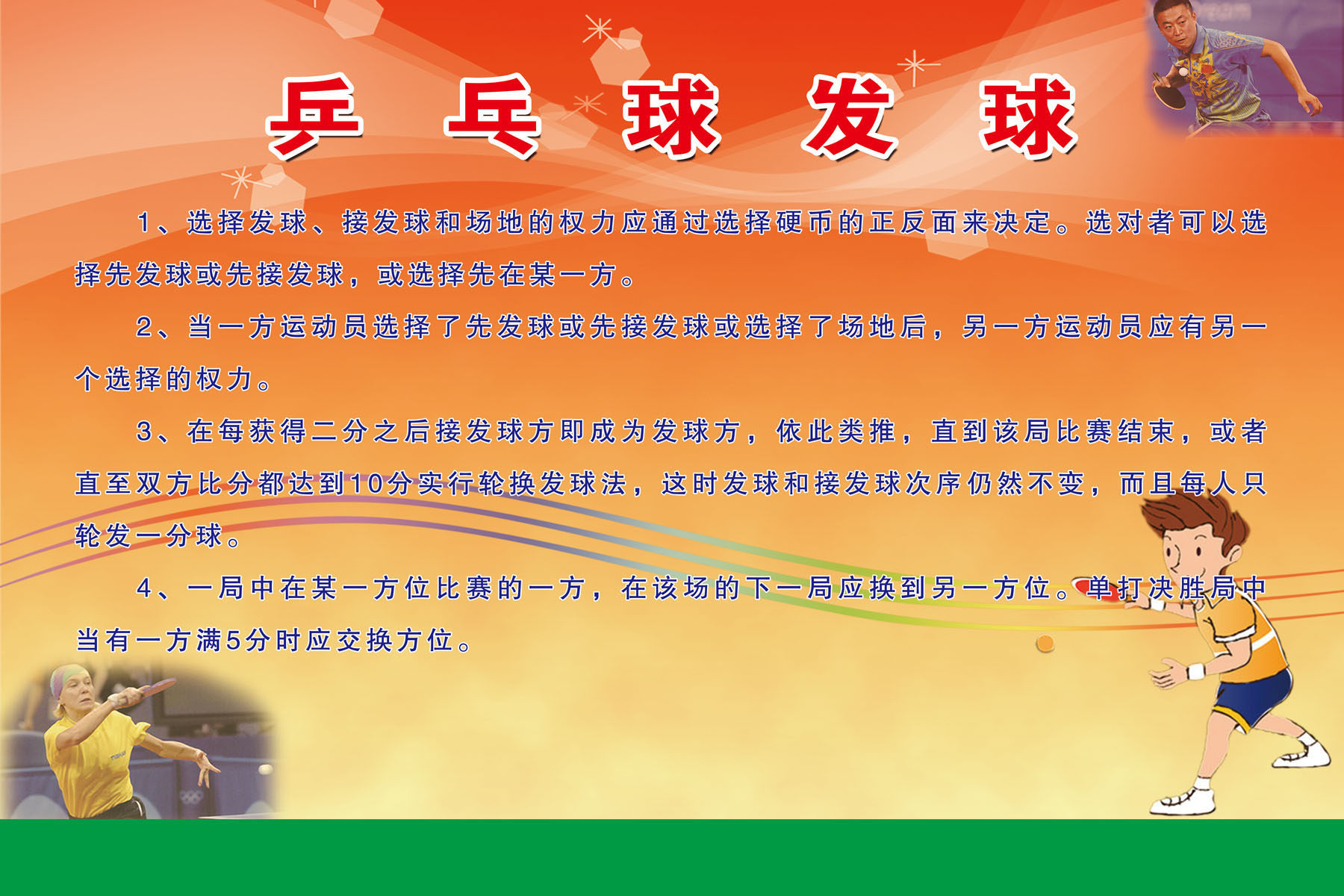 598海报印制海报展板素材224乒乓球的发球规则