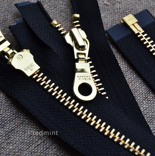 5号亮金单头黑带上衣羽绒ykk拉链