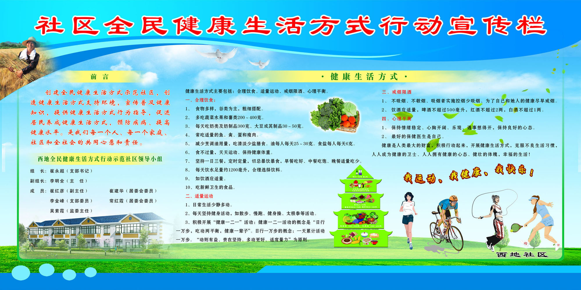 600海报印制海报展板素材758社区全民健康生活方式宣传栏