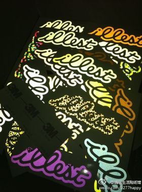 个性实习摩托汽车外饰改装illest镂空hel3Mflush反光防水好看21cm