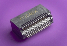 Molex XFP板端连接器，弯头SMT焊接，30针, 744410017