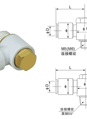SMC型单头外六角接头KB2V/KQ2V04/06/08/10/12-M5/01/02/03/04S