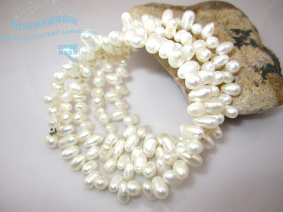 天然珍珠手链手圈 异形珍珠多层pearl bracelet