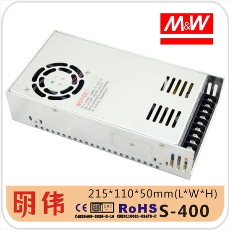 开关电源MW明伟 LED 工业级CE认证110-380V输入S-400W 3~48V定做