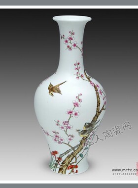 仿古风粉彩手绘清乾隆花鸟瓷器