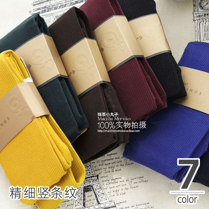 日本精梳棉花纹保暖打底袜包邮