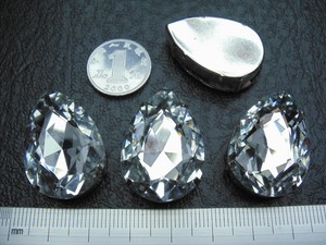 diy20X30水滴玻璃爪钻玻璃手缝钻白色-适用于婚纱礼服服装