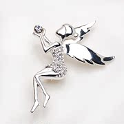 Smiling Korean Angel brooch Crystal rhinestone women high corsage pin clasp Korea jewelry 356792