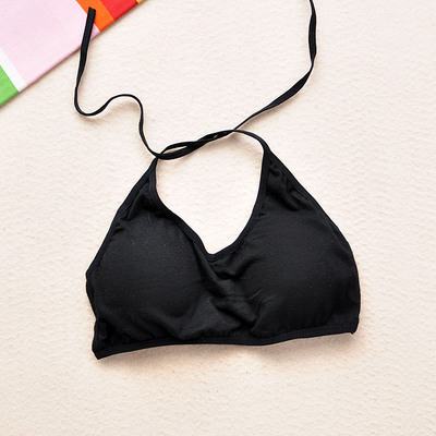 运动带胸垫系带糖果色半身