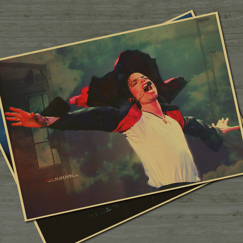 杰克逊jackson 摇滚怀旧复古电影牛皮纸音乐海报酒吧装饰画芯贴画