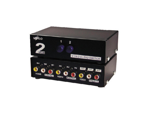 迈拓 MT-231AV2口电视机顶盒DVD三莲花AV音视频二进一出切换器