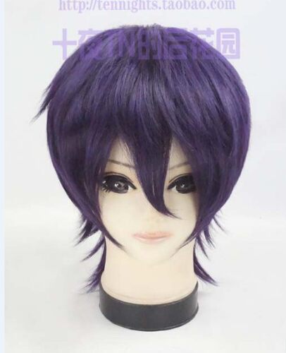 十夜TN 紫混黑头顶微逆冲 夜斗  一条龙马 COS play 假发