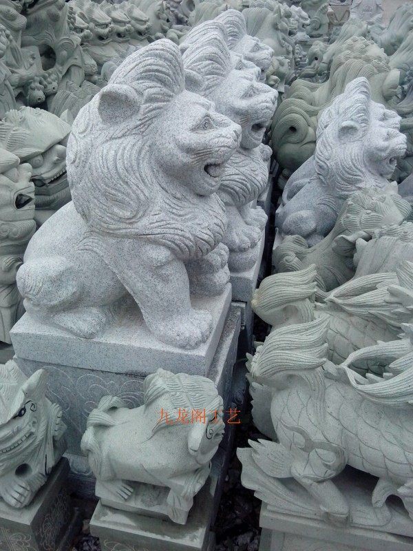 天然花岗岩雕刻石狮狗狮子家居吉祥镇宅古典风水原石动物惠安石雕