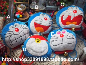 日单 带铃铛表情版叮当猫头 八宝袋造型零钱小包 可斜背的