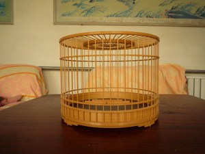 涿州张永华鸟笼鸟具  起线五道圈精品半合竹靛颏笼