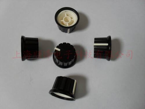 Φ24*15MM 塑料旋钮 电位器旋钮 开关旋钮  黑色白标  货号:1078