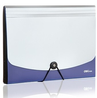 得力风琴包多层文件夹学生5558 A4/12格飞盘扣式风琴包大容量资料包风琴包文件夹多层文件包公文包用品