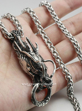 时尚风龙头钛钢吊坠包邮