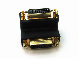 90度dvi母头对DVI母 24+5 直角转接头连接头 镀金型