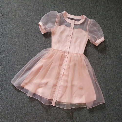 新恋爱时代甜美淑女高腰蓬蓬短袖