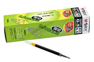 晨光G-5按动中性笔芯0.5mm水笔芯K-35/GP1008专用替芯20支起包邮