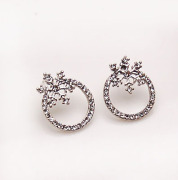 Smiling Korean rhinestones full diamond snowflake earrings earring earring earring Korea earloop accessory female 351058