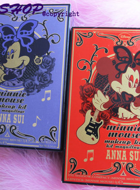 Anna Sui安娜苏2013圣诞限量米奇唇膏+眼影彩妆盒1号红色2号紫色