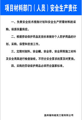 584年画海报404工地建筑项目材料部门人员安全生产责任