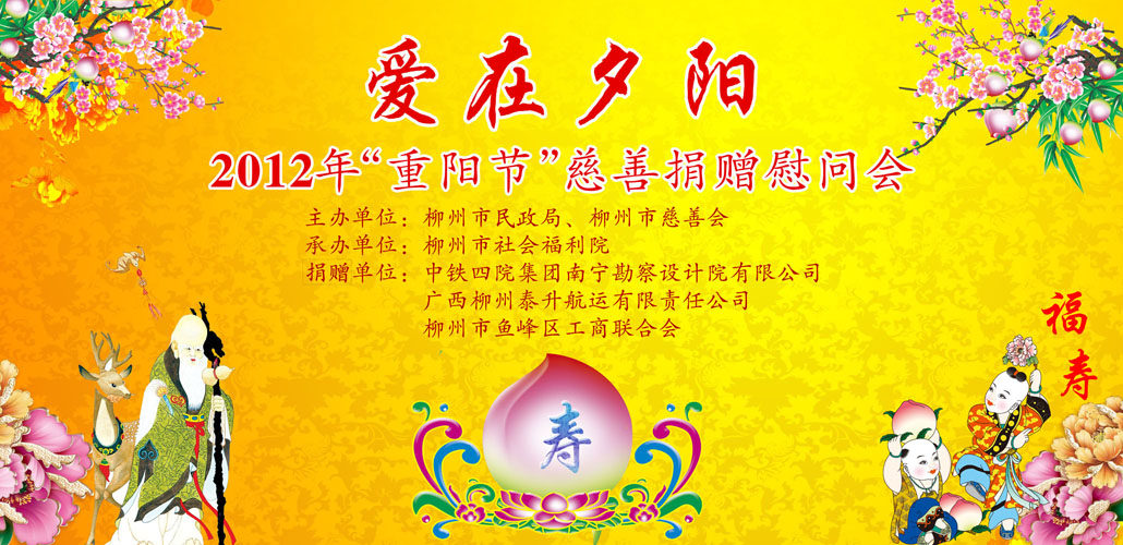 660海报印制展板素材943重阳节慈善捐赠慰问会社会福利院